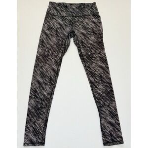 RBX Women's Black Gray Geometric Ankle Leggings S Elastic Waist Stretch
